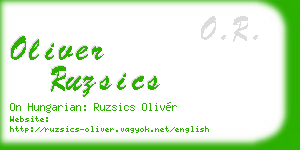 oliver ruzsics business card