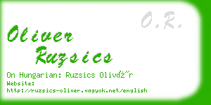 oliver ruzsics business card